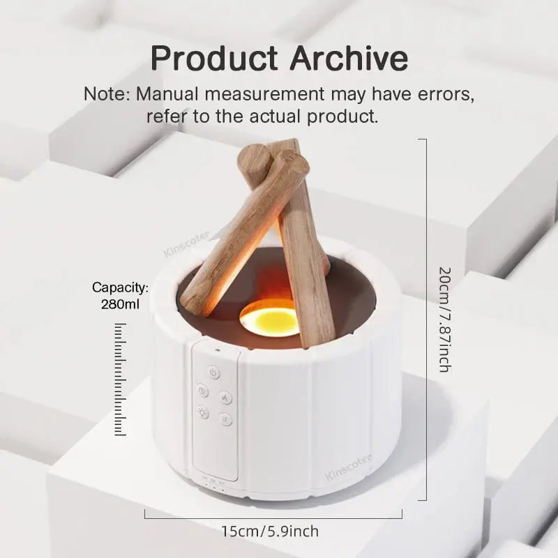 Simulated Flame Aroma Diffuser with Humidifier and Cool Mist Blade & Thread