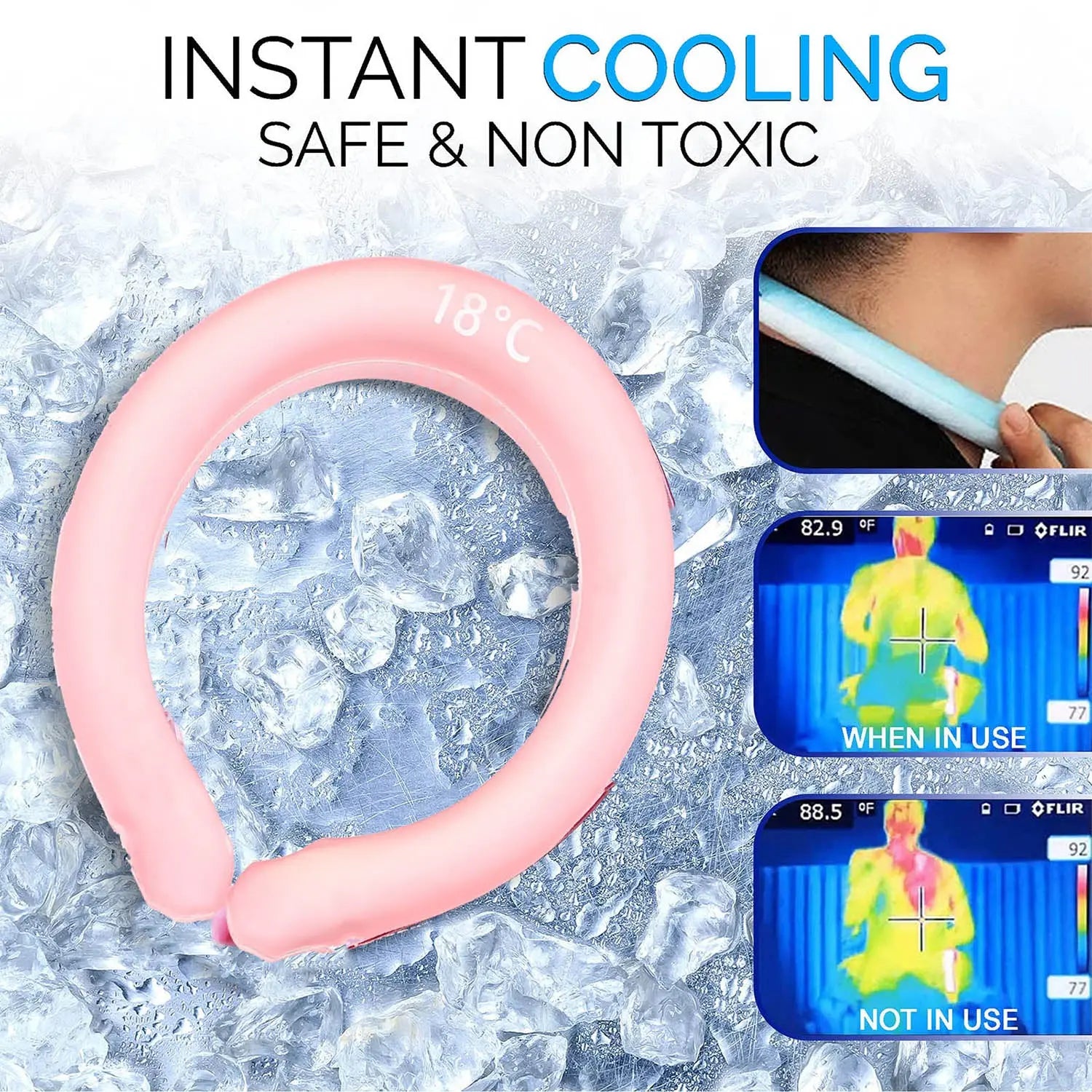 Ice Maker Cooling Tube Neck Wraps for Instant Cooling Relief Blade & Thread
