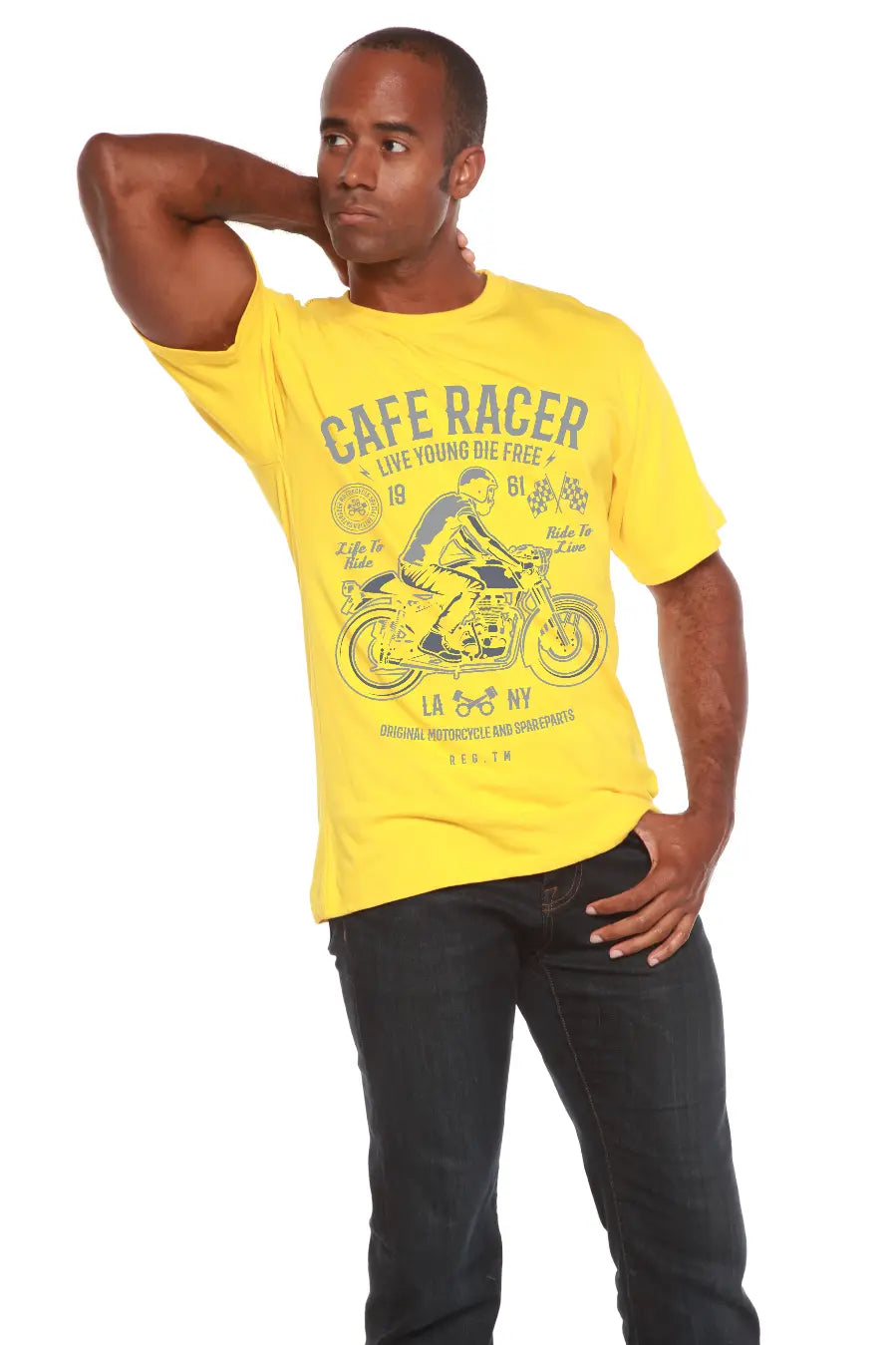 Cafe Racer Men's Bamboo Viscose/Organic Cotton Short Sleeve Graphic T-Shirt Spun Bamboo