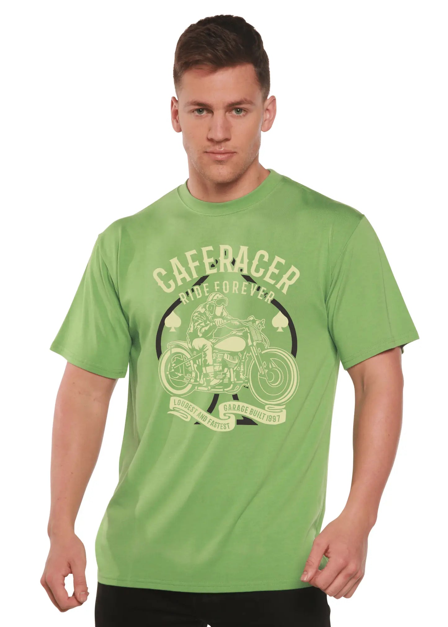 Caferacer Ride Forever Men's Bamboo Viscose/Organic Cotton Short Sleeve Graphic T-Shirt - Blade & Thread