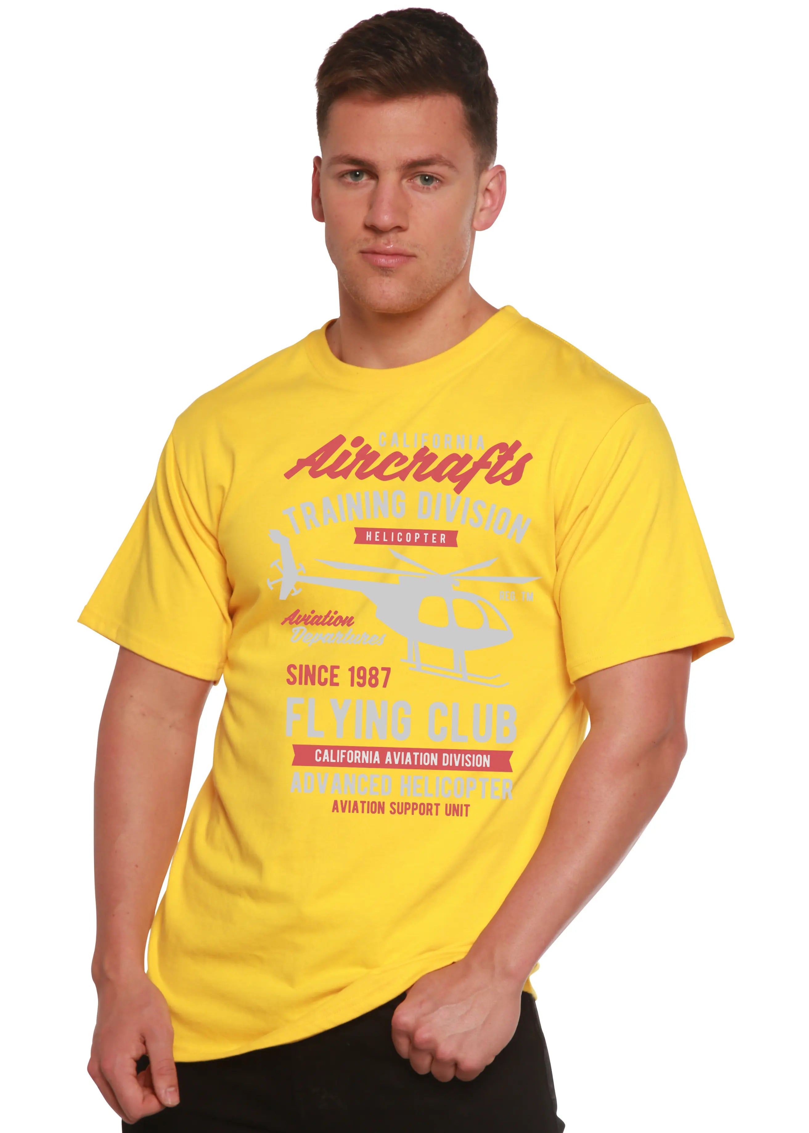 California Aircraft Men's Bamboo Viscose/Organic Cotton Short Sleeve Graphic T-Shirt Spun Bamboo