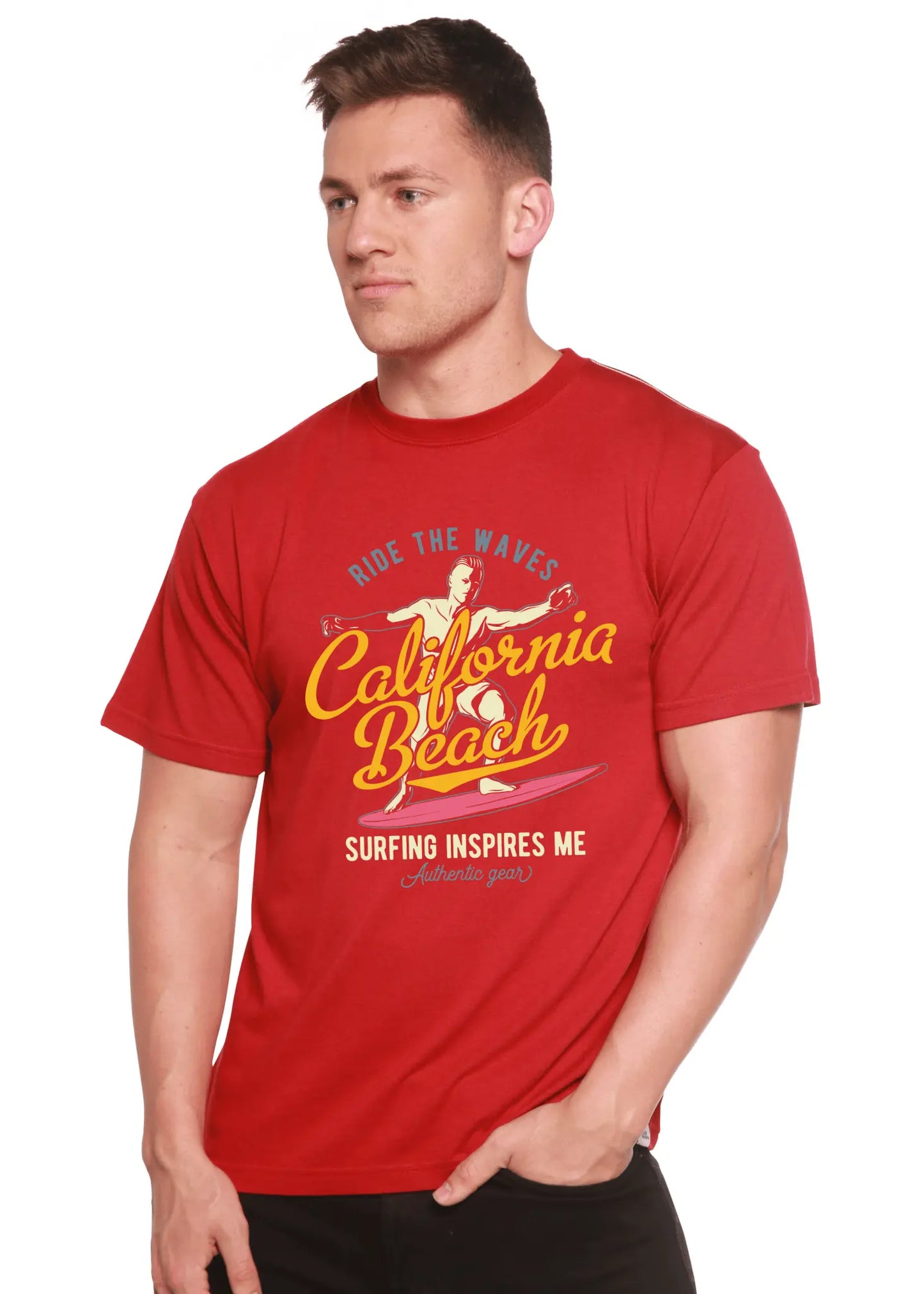 California Beach Men's Bamboo Viscose/Organic Cotton Short Sleeve Graphic T-Shirt - Blade & Thread