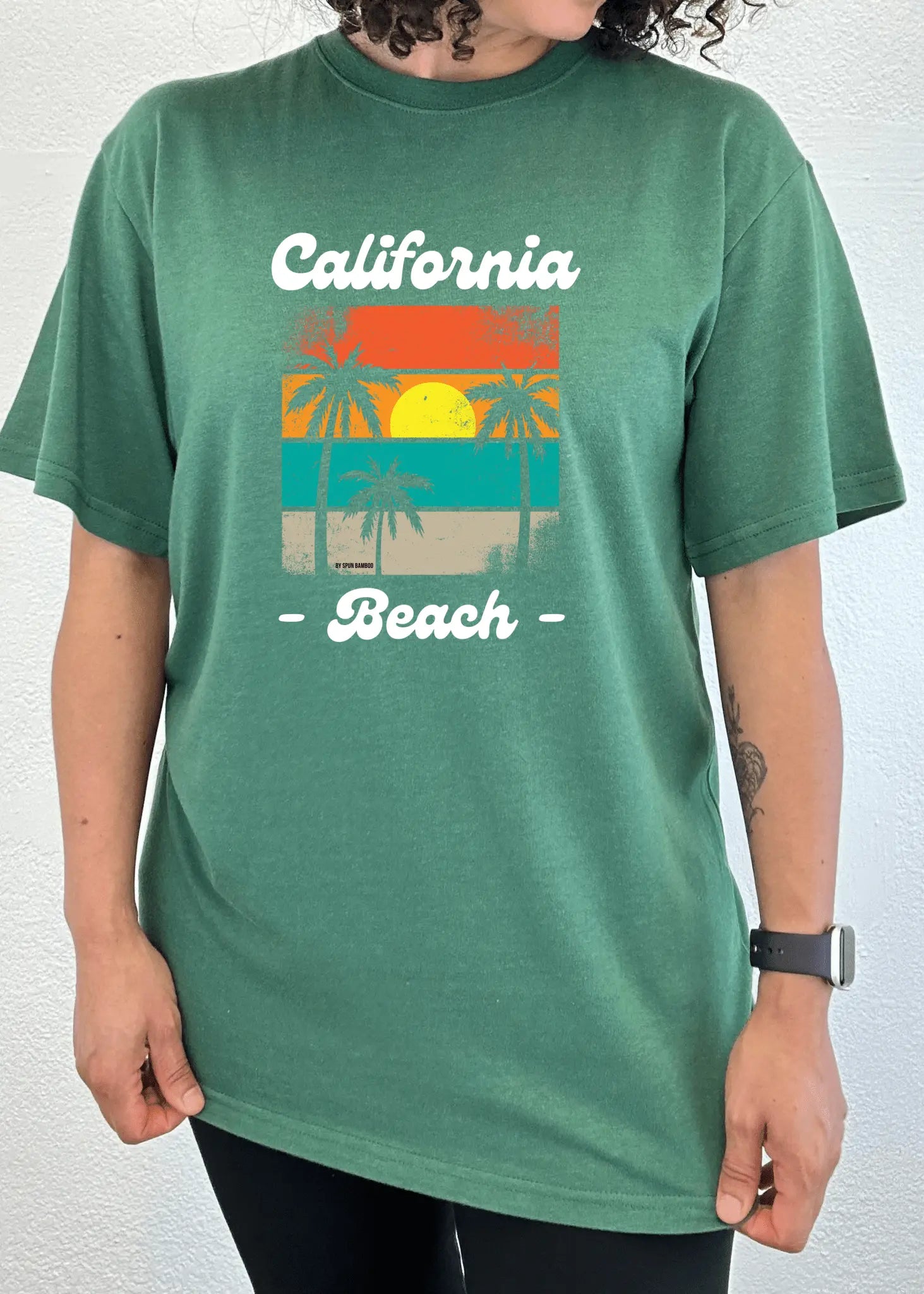 California Beach Unisex Bamboo Viscose/Organic Cotton Short Sleeve Graphic T-Shirt Spun Bamboo