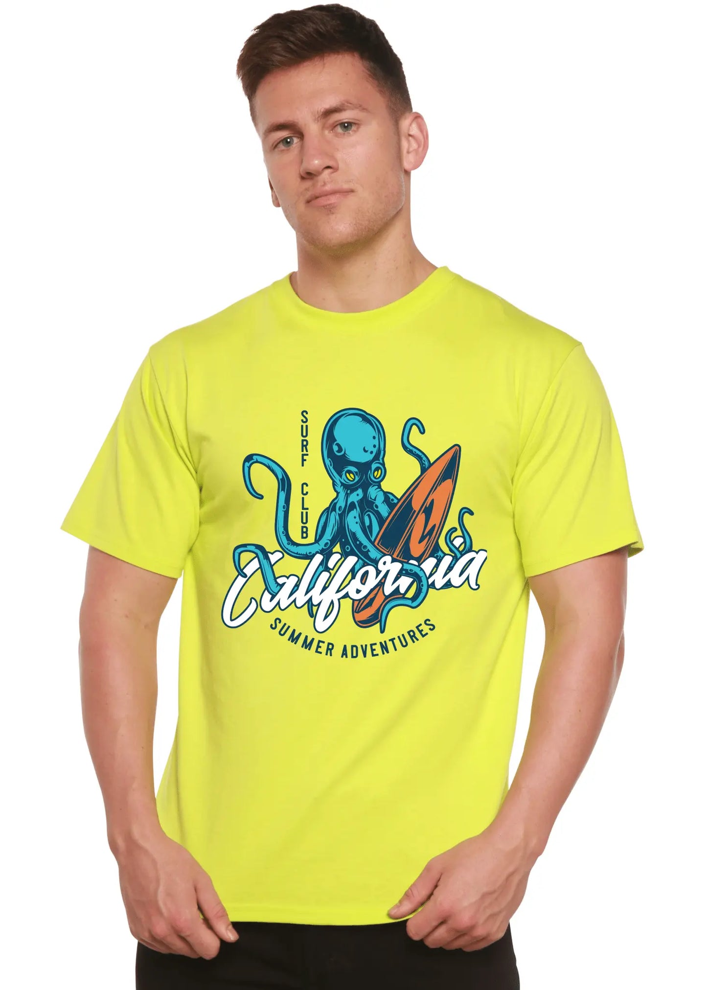 California Summer Adventures Men's Bamboo Viscose/Organic Cotton Short Sleeve Graphic T-Shirt - Blade & Thread
