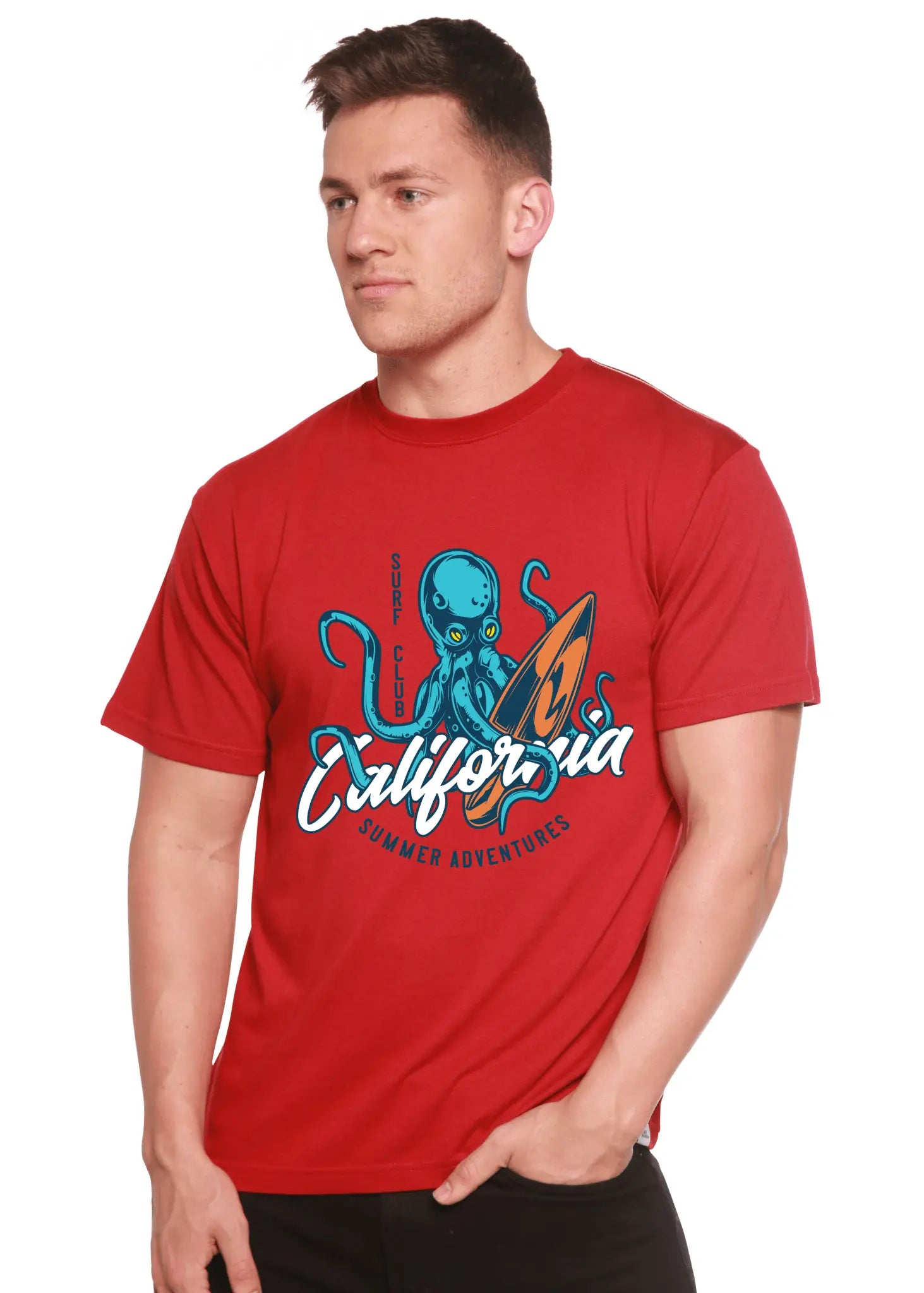 California Summer Adventures Men's Bamboo Viscose/Organic Cotton Short Sleeve Graphic T-Shirt - Blade & Thread