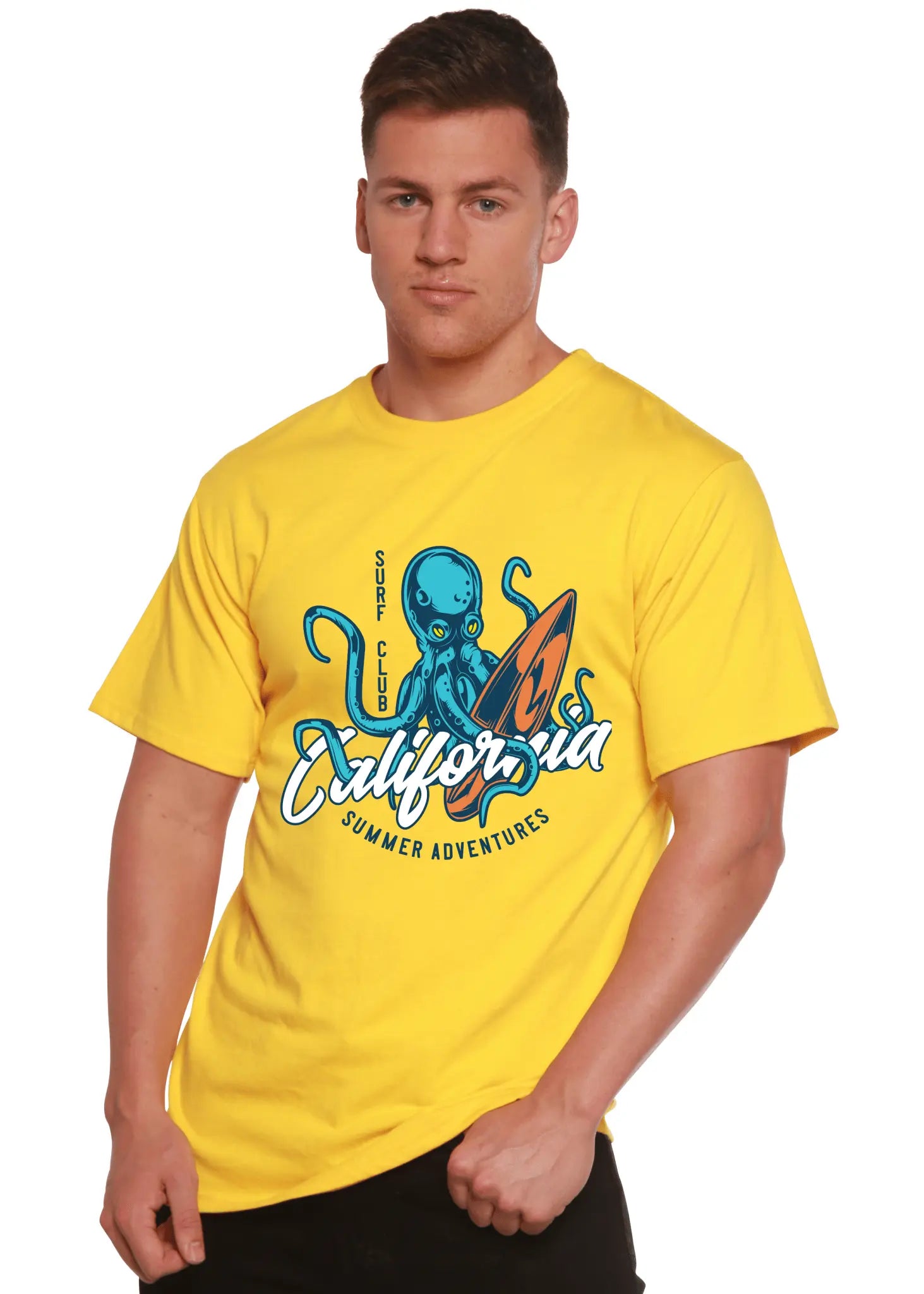 California Summer Adventures Men's Bamboo Viscose/Organic Cotton Short Sleeve Graphic T-Shirt - Blade & Thread