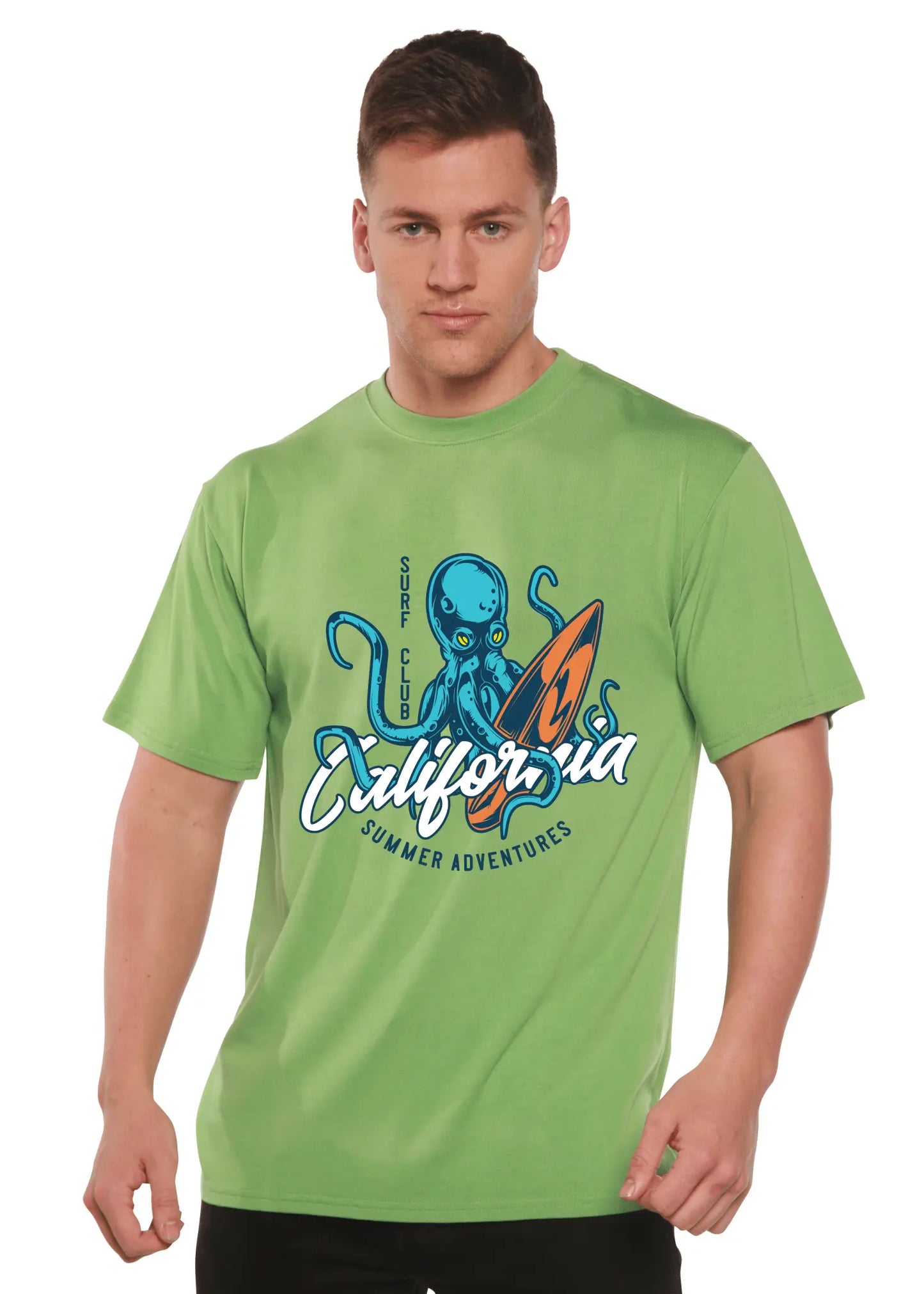 California Summer Adventures Men's Bamboo Viscose/Organic Cotton Short Sleeve Graphic T-Shirt - Blade & Thread