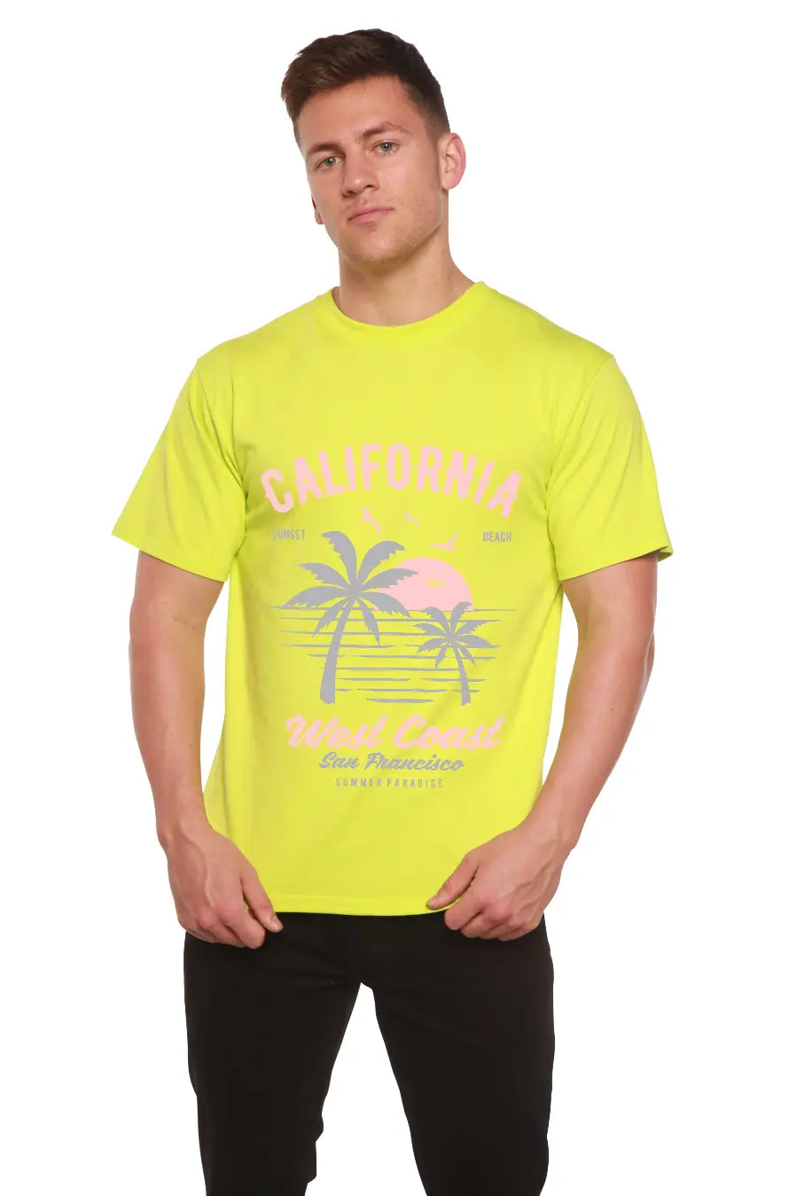 California West Coast Men's Bamboo Viscose/Organic Cotton Short Sleeve Graphic T-Shirt Spun Bamboo