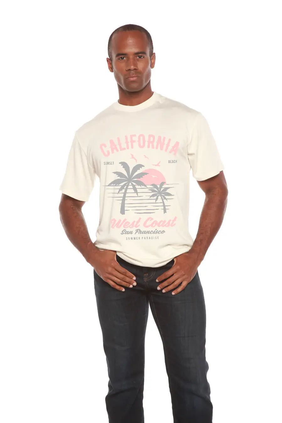 California West Coast Men's Bamboo Viscose/Organic Cotton Short Sleeve Graphic T-Shirt Spun Bamboo