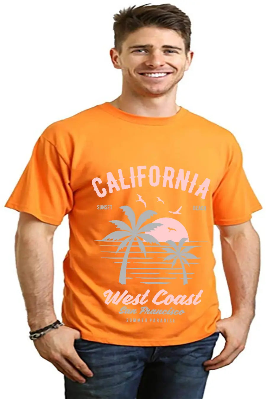California West Coast Men's Bamboo Viscose/Organic Cotton Short Sleeve Graphic T-Shirt Spun Bamboo