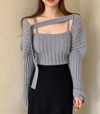 Camisole Knitted Cardigans Women Two Piece Sets 2021 Autumn Sweater Jacket Woman nowadaysfashion
