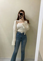 Camisole Knitted Cardigans Women Two Piece Sets 2021 Autumn Sweater Jacket Woman nowadaysfashion