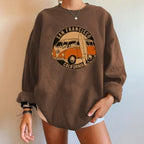 Car pattern Sweatshirts Oversized Crewneck Tops Woman Drop-shoulder Pullovers Sweatshirts nowadaysfashion