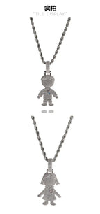Cartoon Diamond Couple Pendant Necklace nowadaysfashion