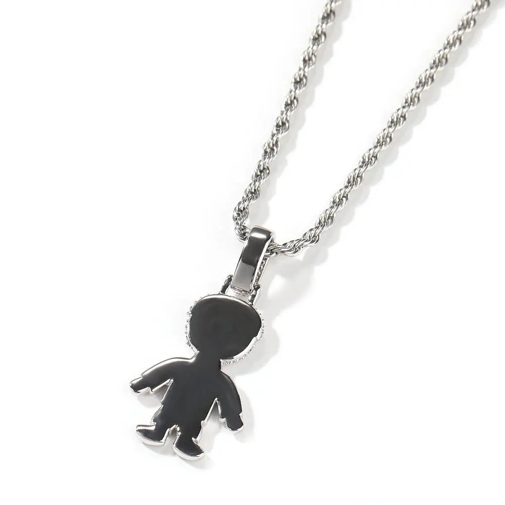 Cartoon Diamond Couple Pendant Necklace nowadaysfashion
