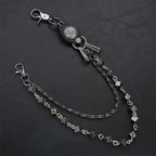 Carved leather dice vintage double-layer trouser chain waist chain nowadaysfashion