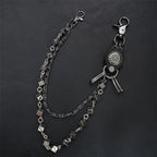 Carved leather dice vintage double-layer trouser chain waist chain nowadaysfashion