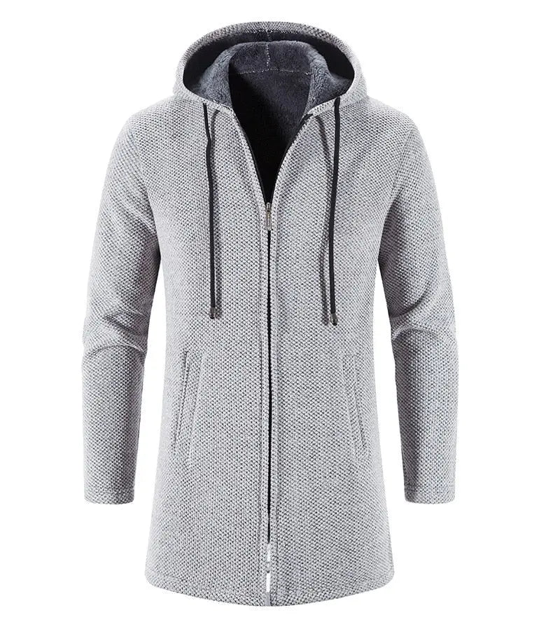 Cashmere Men's Cardigan Chenille Outer Sweater Coat Windbreaker - Blade & Thread