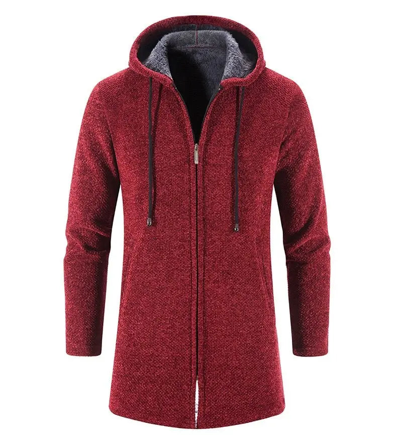Cashmere Men's Cardigan Chenille Outer Sweater Coat Windbreaker - Blade & Thread