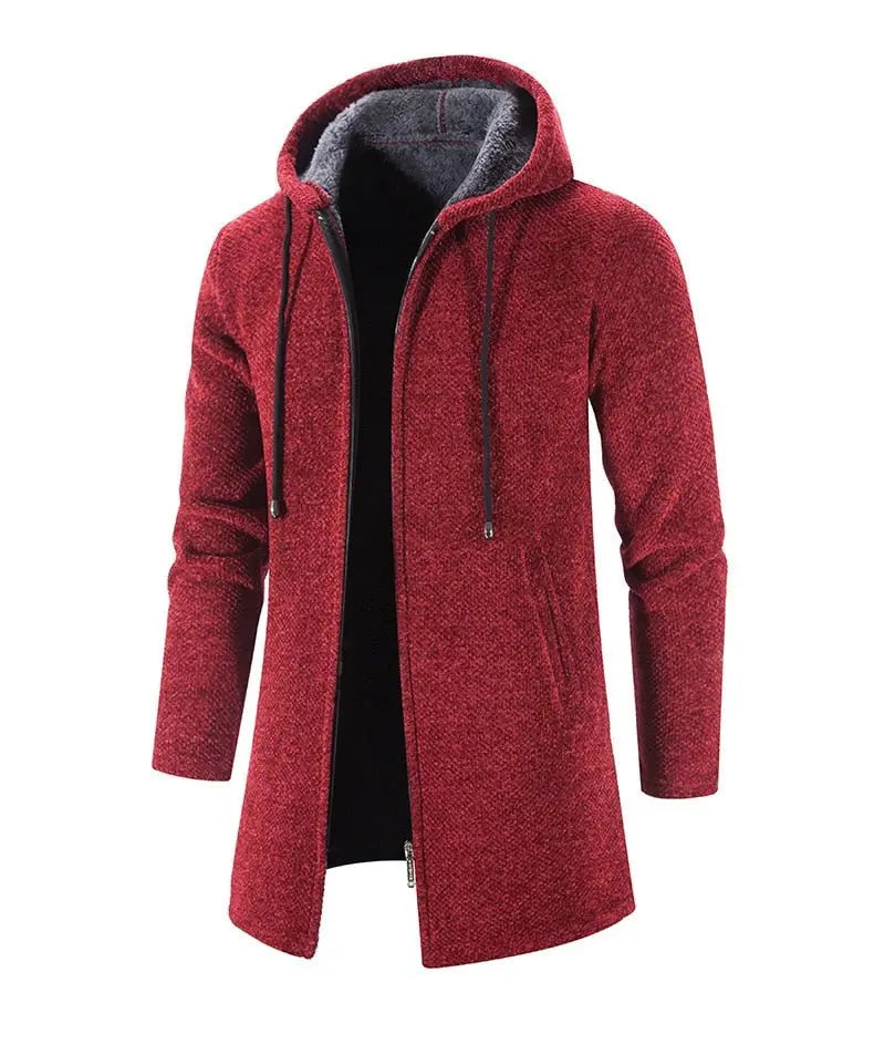 Cashmere Men's Cardigan Chenille Outer Sweater Coat Windbreaker - Blade & Thread