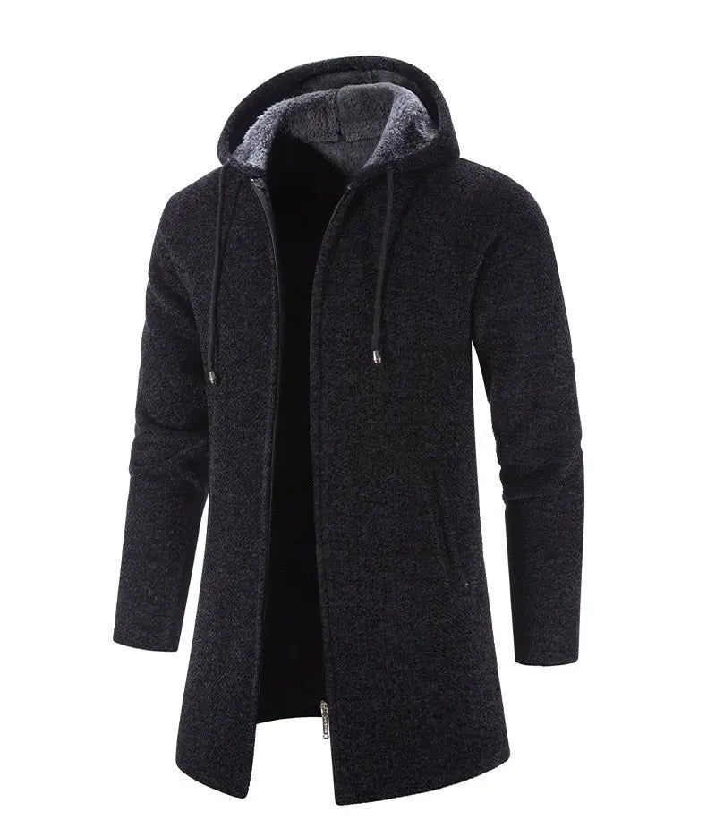 Cashmere Men's Cardigan Chenille Outer Sweater Coat Windbreaker - Blade & Thread