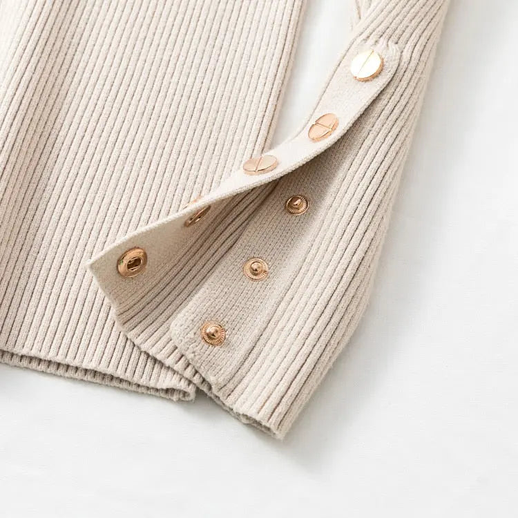 casual autumn winter women thick sweater pullovers long sleeve button o-neck nowadaysfashion