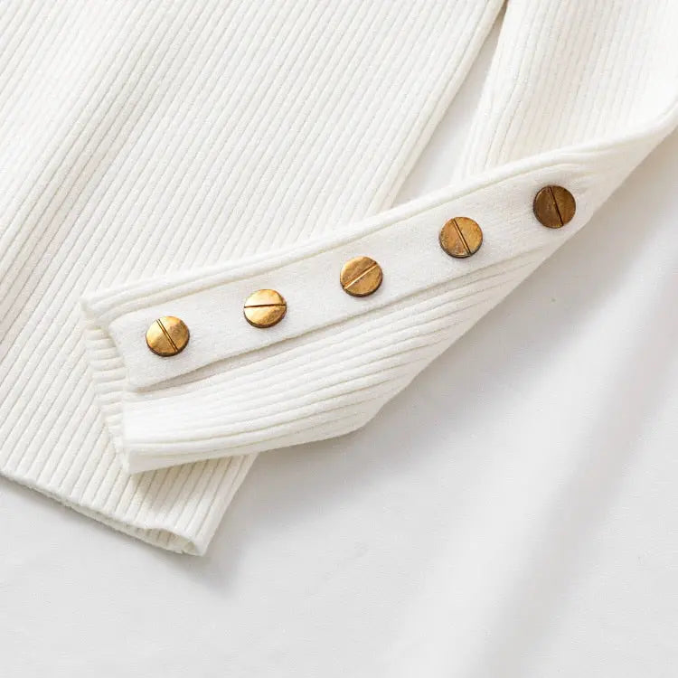 casual autumn winter women thick sweater pullovers long sleeve button o-neck nowadaysfashion