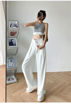 Casual Baggy Trousers Women Summer High-Waist Pants Loose Straight Mopping Pants nowadaysfashion