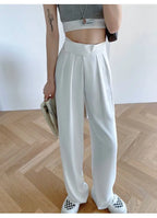 Casual Baggy Trousers Women Summer High-Waist Pants Loose Straight Mopping Pants nowadaysfashion