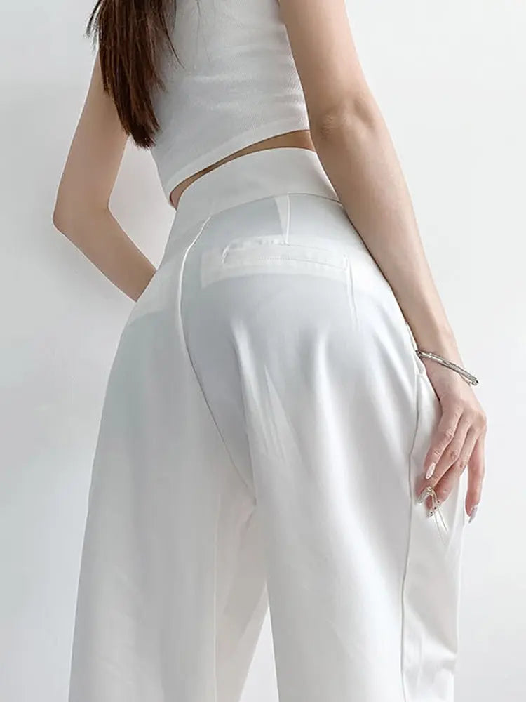 Casual Baggy Trousers Women Summer High-Waist Pants Loose Straight Mopping Pants - Blade & Thread