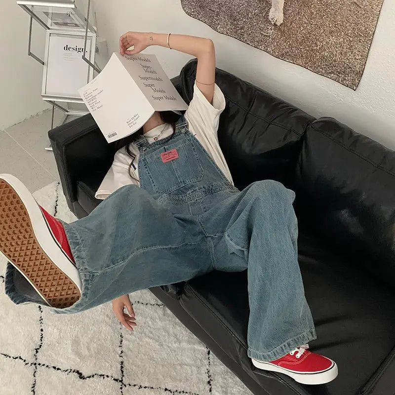 Casual Denim Jumpsuits Women Loose Overalls Baggy Wide Leg Rompers nowadaysfashion