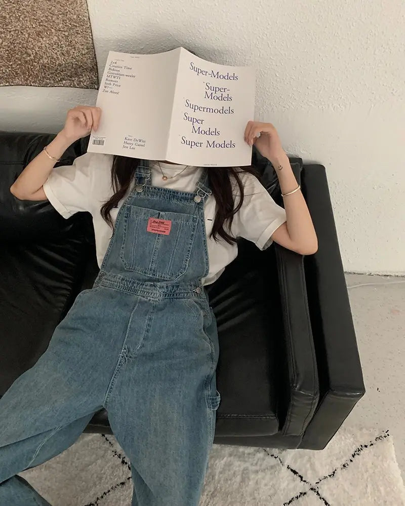 Casual Denim Jumpsuits Women Loose Overalls Baggy Wide Leg Rompers nowadaysfashion