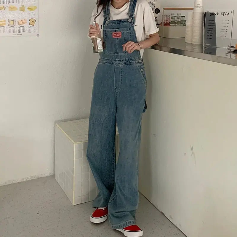 Casual Denim Jumpsuits Women Loose Overalls Baggy Wide Leg Rompers nowadaysfashion
