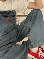 Casual Denim Jumpsuits Women Loose Overalls Baggy Wide Leg Rompers nowadaysfashion