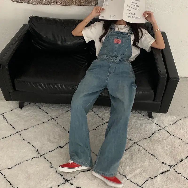 Casual Denim Jumpsuits Women Loose Overalls Baggy Wide Leg Rompers nowadaysfashion