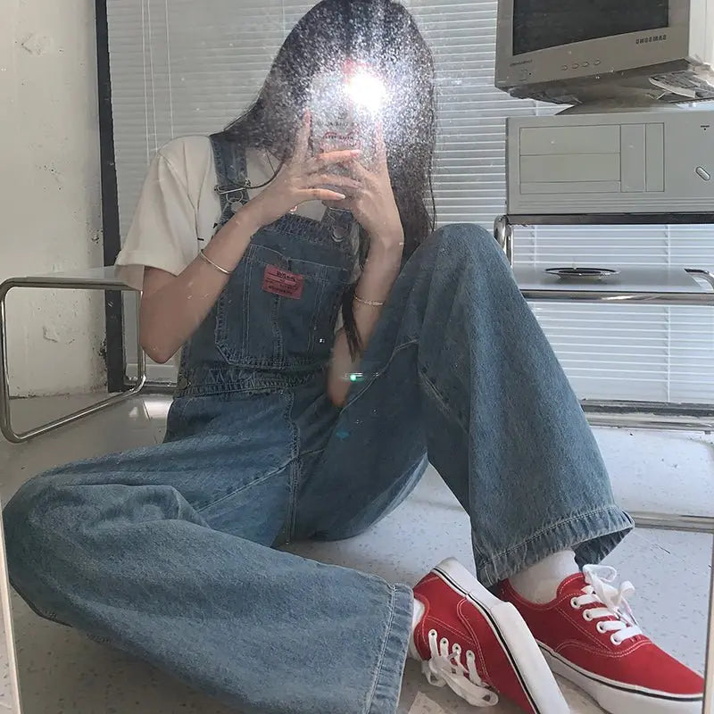 Casual Denim Jumpsuits Women Loose Overalls Baggy Wide Leg Rompers nowadaysfashion