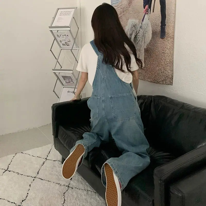 Casual Denim Jumpsuits Women Loose Overalls Baggy Wide Leg Rompers nowadaysfashion