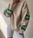 Casual Letters Print Sweatshirt Women Long Sleeve Loose Hoodies Y2k Streetwear nowadaysfashion