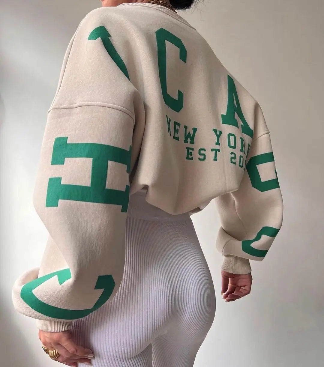 Casual Letters Print Sweatshirt Women Long Sleeve Loose Hoodies Y2k Streetwear nowadaysfashion