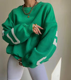 Casual Letters Print Sweatshirt Women Long Sleeve Loose Hoodies Y2k Streetwear nowadaysfashion