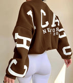 Casual Letters Print Sweatshirt Women Long Sleeve Loose Hoodies Y2k Streetwear nowadaysfashion