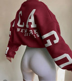 Casual Letters Print Sweatshirt Women Long Sleeve Loose Hoodies Y2k Streetwear nowadaysfashion