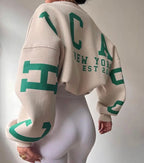 Casual Letters Print Sweatshirt Women Long Sleeve Loose Hoodies Y2k Streetwear nowadaysfashion