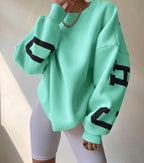 Casual Letters Print Sweatshirt Women Long Sleeve Loose Hoodies Y2k Streetwear nowadaysfashion