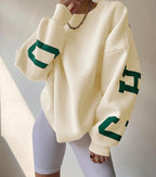 Casual Letters Print Sweatshirt Women Long Sleeve Loose Hoodies Y2k Streetwear nowadaysfashion