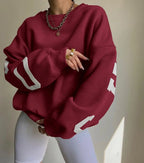 Casual Letters Print Sweatshirt Women Long Sleeve Loose Hoodies Y2k Streetwear nowadaysfashion