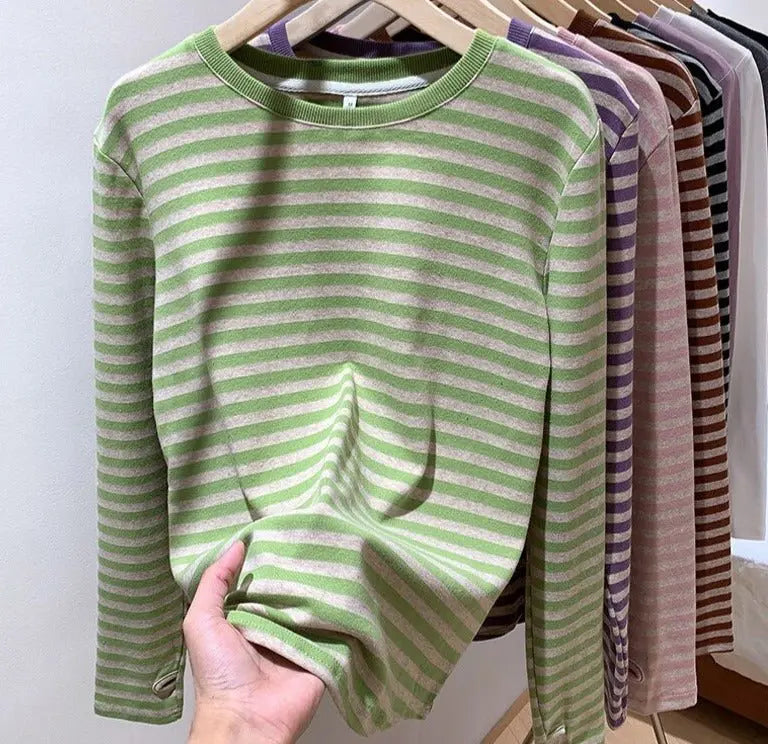 Casual O-neck Women Striped T-shirts Spring Summer Short Sleeve Loose Female Tops - Blade & Thread