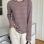 Casual O-neck Women Striped T-shirts  Spring Summer Short Sleeve Loose Female Tops nowadaysfashion