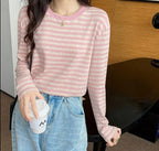 Casual O-neck Women Striped T-shirts  Spring Summer Short Sleeve Loose Female Tops nowadaysfashion