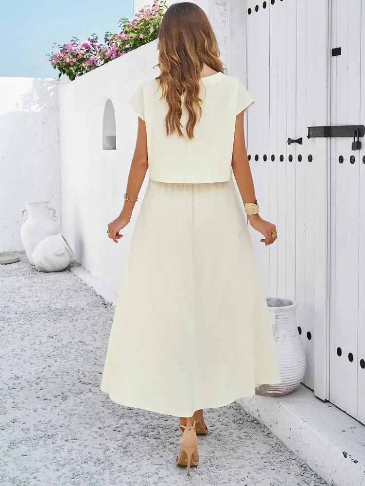 Casual solid color vest dress - Blade & Thread